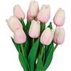 VaryFloral 10 Pezzi Fiori Finti Tulipani Artificiali Realistici Rosa Fiori Finti Tocco Reale Tulipani in Lattice Bouquet Sposa Artificiali con Steli per Bouquet da Matrimoni Casa Interno Esterno