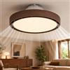 Sedtonmu Ventilatore da soffitto con luce e telecomando, silenzioso, dimmerabile,Marrone