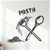 Bravejae Adesivi murali in PVC Pasta Cucchiaio Forchetta Caffè Cucina Piastrelle 35x36.2cm Adesivi per vetrine Nero