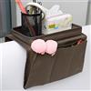 Cysocool - Organizer per bracciolo divano con vassoio, portaoggetti per bracciolo divano con portabicchieri, porta telecomando TV, tasca per tablet, libro, riviste, DVD, occhiali, bicchieri, snack