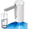 BORDEAG Pompa per bottiglie d'acqua, distributore elettrico quantitativo, portatile, pieghevole, pompa USB per bottiglia d'acqua, campeggio, casa (bianco)