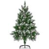 Aufun Albero di Natale artificiale 120 cm Albero di Natale artificiale Albero di Natale decorativo PVC verde con effetto neve con supporto Decorazione natalizia