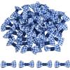 QUARKZMAN 50Pz Fiocchetti Blu Scuro 1.2 x 0.6 Mini Fiocco di Nastro a Griglia Piccoli Multicolori Raso Ingrosso per DIY Cucito Scrapbooking Regalo Presente Decorazione Casa Natalizi