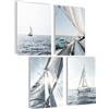 Mojoliving Set di poster - Motivo barca a vela - Natura - Lago - Spiaggia - Conchiglia - Mare del Nord - Decorazione - Mare del Nord - Paesaggio marittimo