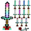 VOHESEA Spada diamantata Light Craft 11 colori - 40 cm Miner Game Diamante Piccone, lampada notturna ricaricabile con base rimovibile, lampada da comodino 2 in 1 per bambini, regali cosplay, decorazione per