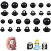 ZIOYANE 50 Occhi e Nasi di Sicurezza in Plastica per Peluche | Colore Nero, Multisize, Con Rondelle, Per Bambole e Pupazzi, Kit Assortito