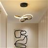TZSMUM LED Moderno Lampada a Sospensione Creativo Minimalista Circolare Design Lampadario Interni Decorativo Ferro Acrilico Luce a Sospensione per Corridoio Camera da Letto (Nero Luce Calda,30cm)