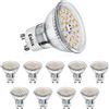 Eslas Lampadina GU10 LED Bianco Caldo 3000K, 5W 550Lm, CRI＞90, 10 Pezzi | Equivalente a 50W, Fascio 120°, Non-Dimmerabile, Lampada a Riflettore GU10 LED, Adatta Camera, Soggiorno, Cucina