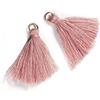 Duories 50 mini ciondoli con nappe, 3 cm, in cotone, nappe, braccialetti, portachiavi, per orecchini, creazione di gioielli, borse, segnalibri, accessori fai da te, rosa antico A