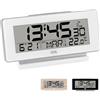 ADE Orologio digitale da tavolo | Sveglia da comodino | Calendario | Termometro | Illuminazione | radiocontrollata segnale orario DCF | Batteria inclusa | Cornice bianco