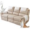 ZGDDPZA Copribraccioli, Copri Bracciolo Divano con Tasca,Impermeabile Odere per Poggiatesta per Divano A 1/2/3 Posti Antiscivolo Copripoltrona Trapuntato (3 Posti 5pz,Beige)