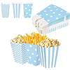 Teogneot Popcorn Box Popcorn Sacchetti di cartone Candy Container per compleanni, serate cinema, carnevale, cinema, feste, blu