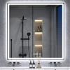 S'bagno 100x100cm Bluetooth-Specchio-Bagno-con-Luce-Led,Anti-Fog | 3000K-6500K, Dimmerabile, Memoria, Vetro Temperato HD, IP44-Specchio-Retroilluminato-Bagno, Orizzontale/Verticale