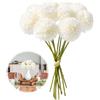 NINGYER 12 Pezzi Fiori di Ortensia Artificiale, 29 cm Ortensie Finte Realistiche, Crisantemo in Seta Bianca per Casa, L'ufficio, matrimoni, Decorazioni per Feste (Bianco)