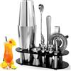 FoiiLiio 12 pezzi cocktail set kit in Acciaio Inox,Boston Shaker Cocktail Set,Kit Barman 750 Ml,Professionale Kit Barman Completo,professionale barman set,Set Cocktail Professionale