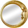 LearnLyrics Halween Vanity Mirror - Antique Crescent Style, Artistic Witch Moon Décor, Elegante Accento Vintage, Apparecchio Leggero Compatto | Organizzatore Dello Specchio Vanità Montato A Parete Per Il Dormitor