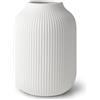 Flature vaso in ceramica con scanalature - fiore bianco opaco impermeabile per fiori recisi e secchi, erba della pampa, vaso grande 20 cm, regalo per soggiorno