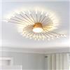 RRBEST Plafoniera LED Soffitto, Plafoniera Lampada Da Salotto Moderna, Acrilico Lampadario LED Soffitto per Soggiorno Camera Da Letto Cucina Ufficio, Luce Neutra (42+1 teste, oro)