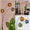hofstein Koyoto Lampada a sfera, Lampada da terra Blu, Oro, Verde, 3-Luci