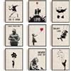 INFUNLY Banksy, set di 9 stampe artistiche da parete, senza cornice, graffiti street, citazioni ispiratrici, panda immagine, stampa artistica da parete, per camera da letto, soggiorno