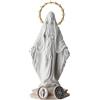 Holyart Statue in resina e PVC: Statua Madonna Miracolosa resina bianca base medaglie 10 cm