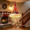 Generico Lampadario sospeso con cappello da Babbo Natale illuminato,Illuminazione LED calda, decorazioni natalizie da appendere, 3 modelli con luci natalizie LED calde, design a cono con paillettes (#C)