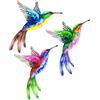 AOOSU Decorazione Artistica da Parete in Metallo, 3pcs Ferro Battuto da Appendere, Decorazioni da Appendere All'Interno per Esterni, per Giardino, Camera da Letto, Soggiorno, Balcone (Colibrì)