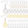 SOFPLATE 120 pz 30 set Vassoio Castone In Acciaio Inossidabile Orecchini Cabochon A Goccia Castone con Cabochon In Vetro Oro Argento Vassoi Pendenti A Goccia per Forniture per La Creazione di Gioielli