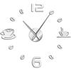 VCS Coffee shop fai da te grande orologio da parete design moderno coffee shop appeso a parete parete della cucina decorazione della tavola(120CM,argento)