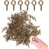 Sonew 200 mini occhielli a vite in ottone, ganci a vite filettati per la creazione di gioielli e ciondoli (bronzo scuro)