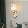 zhxinashu Applique da Parete Oro in Cristallo, Applique Camera da Letto | Fissaggi in Acrilico,Applique da Parete Modern con Goccia,Lampadina E27 Non Inclusa,Applique Interno per Comodino, Soggiorno