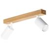 LED Wood Lampada da soffitto a 2 faretti in legno di rovere, fatta a mano, illuminazione da soffitto orientabile GU10, lampada da soffitto, camera da letto, soggiorno e cucina, illuminazione interna
