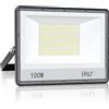 ANNIFUNLY Faretto LED da Esterno 100W 10000LM, 6500K Bianco Freddo IP67 Impermeabile per Giardino, Garage, Cortile, Terrazza