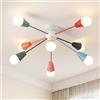 ZenithBeam Lampadario Cameretta Bambini Colorato,Moderno Plafoniera 8 Bracci Luminosi Colorati,Lampadari Sputnik Ø84 cm Lampada da Soffitto E14 plafoniere da soffitto salotto cucina camera da letto