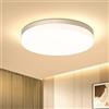 EASY EAGLE Plafoniera LED Soffitto 36W 3000K Bianco Caldo 3600LM IP44 Rotonda Moderno Plafoniere per Soggiorno Camera da letto Bagno Cucina Corridoio 23cm