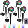 kefflum Faretto RGB da Giardino 10W, 4 pezzi | Impermeable per Giardino, Cortile, Vialetto