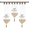 Joyswahl Set di 3 mini tende in voile, ricamate, colore: marrone | 20 cm di larghezza, 1 x 50 cm di lunghezza e 2 x 70 cm di lunghezza, tenda da bistrot con passanti, tenda da cucina con