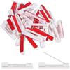 KOMUNJ 120 spille da balia in plastica con fondo autoadesivo per spilla da bavero in ferro, per targhette per nome, artigianato, colore rosso