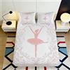 TGDOPPESW Lenzuolo Coprimaterasso 3D Stampa Ballerina Microfibra Tasca Profonda Set Letto Coprimaterasso Ballerina Antiscivolo Lavabile 140x200x25cm