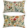 Generic Federe Cuscini Divano 40x70cm Copri Cuscini per Divano Letto Decorativi Rurale Velluto Set di 2 Cuscino Esterno Impermeabili Rettangolari Grandi Fiore con Zip Nascosta per Camera da Esterno u-17665
