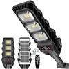 JESLED Lampada Solare Esterna 60W con Sensore di Movimento, 144 LED Super Luminosi IP65 Impermeabile per Strade, Cortili, Garage e Giardini