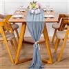 YUNSHANGHE Runner da tavolo moderno in chiffon, 70 x 300 cm, lavabile, per matrimonio, decorazione da tavolo in tessuto, per matrimoni, compleanni, comunioni (blu antracite)
