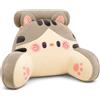 AZMAHT Cuscino per Schienale con Braccioli, Peluche Soffice con Imbottitura in PP, Cuscino da Lettura per Letto, Cuscino da Lettura per TV, Gaming, Divano, Bambini E Studenti,Grey Cat,65X40CM