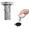 Kaiyzo 1 Pezzo Tappo Universale Pop-Up per Lavandino, Filtro di Scarico in Acciaio Inox, Doppia Filtrazione, Adatto per Cucina, Bagno, Vasca, Lavabo (Diametro 32-40 mm)