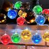 KATELUO Catena Luminosa a Sfera da Discoteca, 1.5m Luminose a LED di Natale Stringa di Luci da Discoteca, LED Catena Luminosa Natale, Disco Ball String Luci Discoteca, per Natalizie Matrimonio Festa