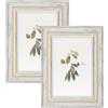 YoHyien Set di 2 Cornici Foto Vintage 10x15 cm, Cornici Portafoto Shabby Chic da Parete e Tavola, Quadro Portafoto Decorative da Appendere Al Muro, Orizzontale e Verticale (Bianco, 10 x 15 cm)