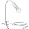 ledscom.de Luce a morsetto LELE con collo d'oca, bianco + lampada LED E27 918lm, Smart Home, bianco caldo - bianco freddo
