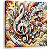 Artenor Quadro Astratti Sinfonia Astratta in Chiave di Violino, 30 x 30 cm - Made in Italy, Quadri Moderni Soggiorno, Camera da Letto, Cucina, Poster da Parete, Decorazioni Casa