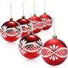 COM-FOUR® 6x palle di Natale, palle di Natale in plastica antirottura | decorazioni per l'albero di Natale con ciondoli