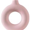 Molyorch Vaso in ceramica rotondo, moderno vaso d'arte, decorazione per ufficio e soggiorno, regalo per nozze (rosa)